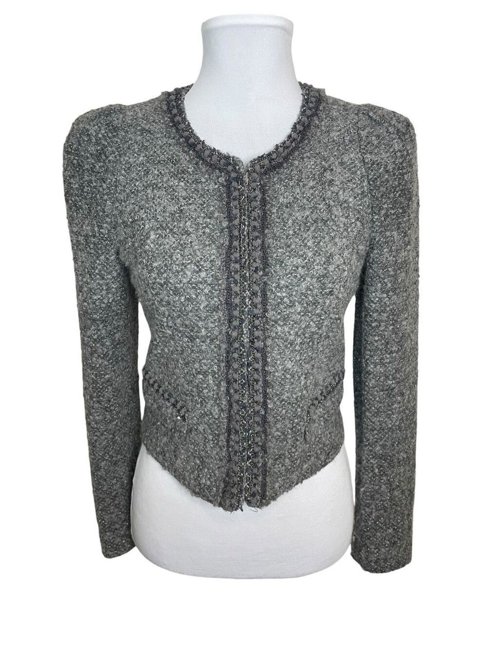 Banila B Boucle Puff Shoulder Lady Jacket Size Small